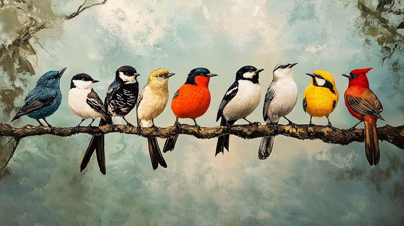 Bunte Vögel von But First Framing