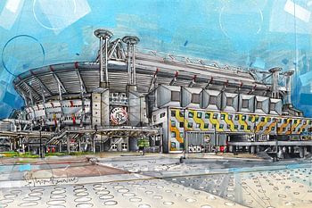 Voetbal stadion Amsterdam Arena schilderij