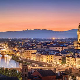 Panorama of the city of Florence in Italy in the evening by Voss Fine Art Fotografie