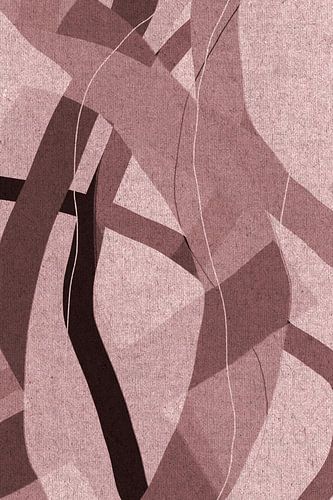 Formes et lignes modernes abstraites et minimalistes en brun no. 1
