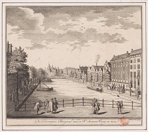 Gezicht op de Kloveniersburgwal te Amsterdam, ca. 1700 - 1748