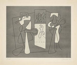 Willi Baumeister - Tennisspieler mit Zuschauern (1936)