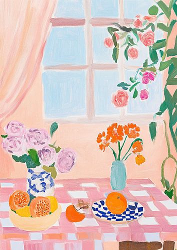 Oranje magie - interieurschilderij geïnspireerd op Matisse
