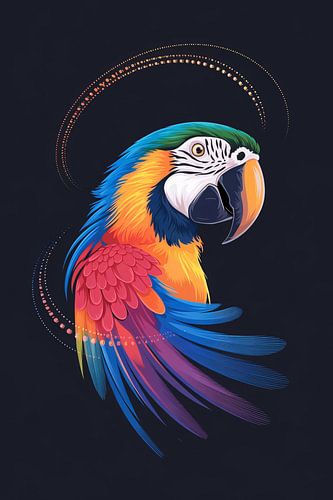Digitale kleurrijke papegaai illustratie