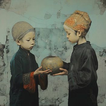 Die Jungen - geteilte Weisheit - asiatisch inspiriertes Porträt