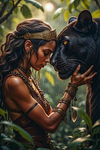 Fantasy Wall Art: NYMORA - The Jungle Princess and Her Black Panther