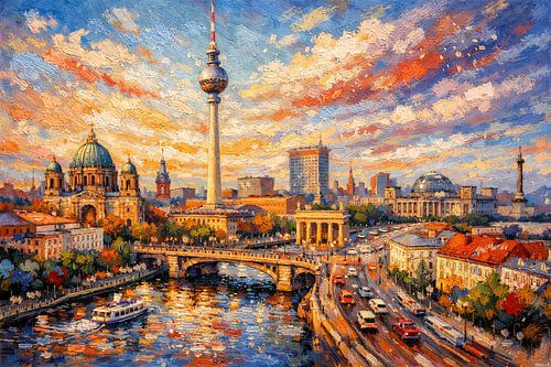Berlijn in Duitsland, een impressionistisch schilderij.