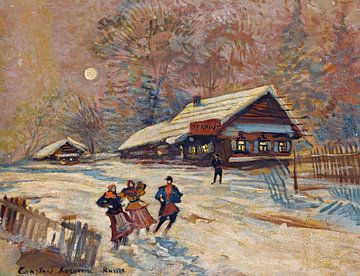 Konstantin Alexeyevich Korovin - Vrolijke mensen voor de taverne van Peter Balan
