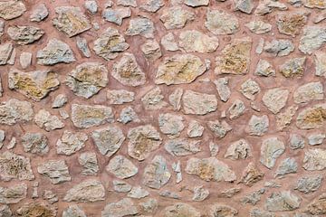 Wall of bricked-in chunks of stone in Greece by Yke de Vos