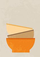 Minimalistisch kleur aan de muur (schaaltjes)