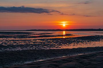 Sunrise in the Wadden Sea on the island of Amrum