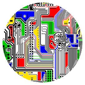 Pop Art Circuit Board X by Andree Jakobson