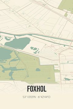 Vintage landkaart van Foxhol (Groningen) van MijnStadsPoster