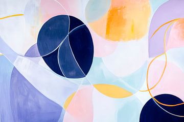 Abstracte kleurencompositie in pasteltinten van Poster Art Shop