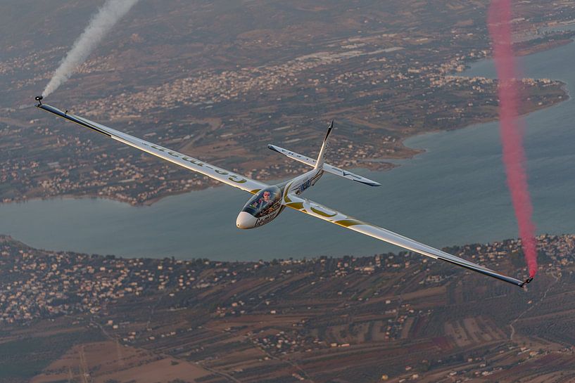 Glider air to air photographed over Greece. by Jaap van den Berg