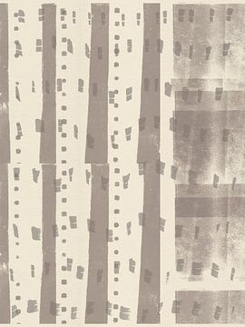 Golven. Wabi-sabi patroon in taupe en wit. van Dina Dankers