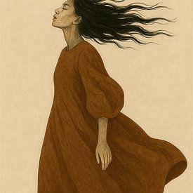 Free woman brown van TW living
