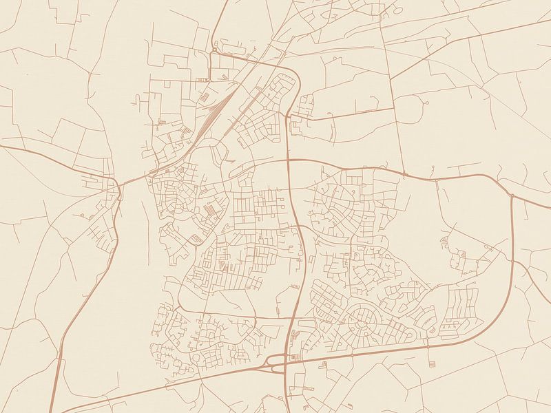 Terracotta style map of Zutphen by De Kaartenwinkel