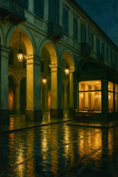 Turin Nocturne Elegance - Nach dem Regen von Travel Shop