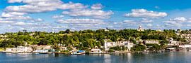 Panoramaaufnahme Havanna Kuba mit Christusstatue und Haus von Che Guevara von Dieter Walther