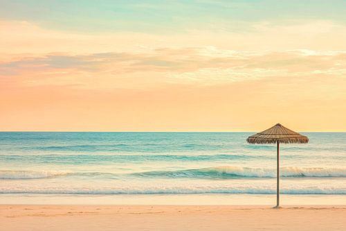 Rust en stilte op het strand bij zonsondergang