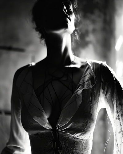 Stijlvol boudoir portret in zwart-wit