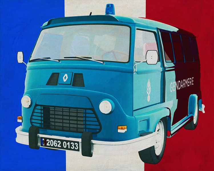 Renault Estafette 800 gendarmerie 1965 avec le drapeau français par Jan Keteleer