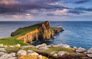 Sunset at the lighthouse, Neist Point, Isle of Skye, Scotland