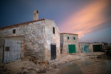Fishermen huts in Mallorca in the evening by t.ART