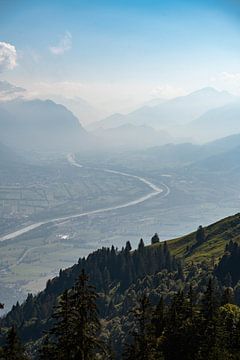 Herbstlicher Blick auf das Ländle vom Wilden Kasten von Leo Schindzielorz