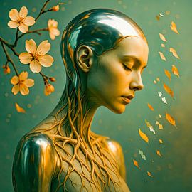 Gezichten van licht: wortels van tijd en geheugen van Klaus Tesching - Art-AI