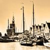 Hoorn Hafen Nord-Holland Niederlande Sepia von Hendrik-Jan Kornelis