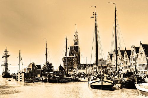 Hoorn Haven Noord-Holland Nederland Sepia