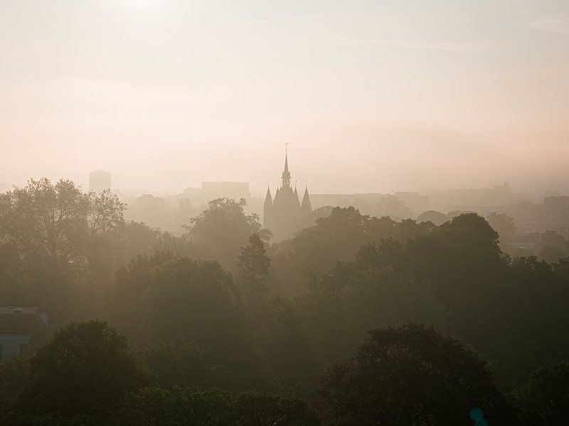 Sassenpoort in de mist van Thomas Bartelds