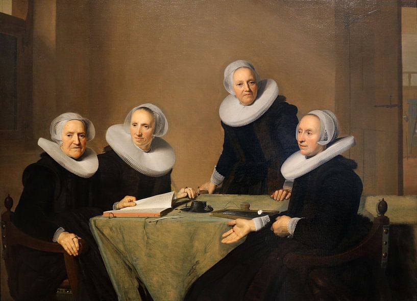 Group portrait of the regents of the St. Elisabeths or Groote Gasthuis in Haarlem, Johannes Corn by Masterful Masters