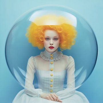 Contemporary art portret "Living in a bubble" van Carla Van Iersel