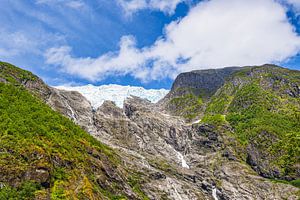 Blick auf die Gletscherzunge Supphellebreen nahe Fjærland in No
