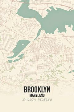 Alte Karte von Brooklyn (Maryland), USA. von Rezona