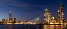 Panorama von Rotterdam bei Nacht von Charlotte Bakker