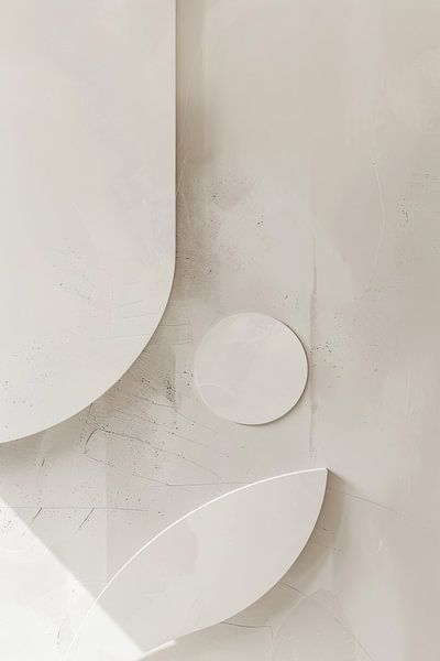 Minimalistische Betonformen als Igel-Kunstdesign in Grau von Digitale Schilderijen