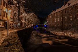 Night shot of the Rur in Monschau by Gottfried Carls