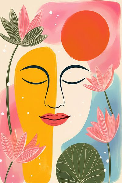 Méditation au lever du soleil | Spiritualité à la Matisse par Frank Daske | Foto & Design