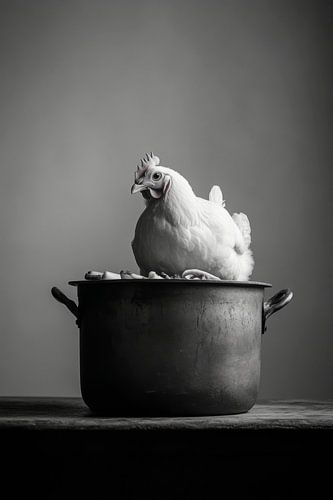 Kip in een pan