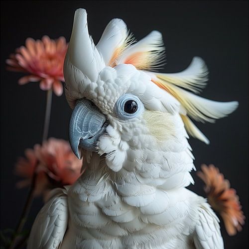Beautiful Cockatoo Parrot With Yellow Crest