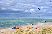 Kite surfing at the Brouwersdam in Zeeland