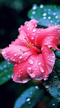 Hibiscus rose sur Treechild
