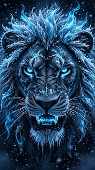 Majestic Frost Ice Lion Fantasy Concept Art