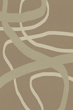 Creme en bruine abstracte stroom van Dina Dankers