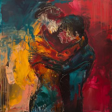 Passionate embrace abstract expressionism by TheXclusive Art