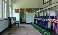 Lichtblauw Interieur seinhuis België I Bloktoestel met hendels I Retro look I Art kleurenprint